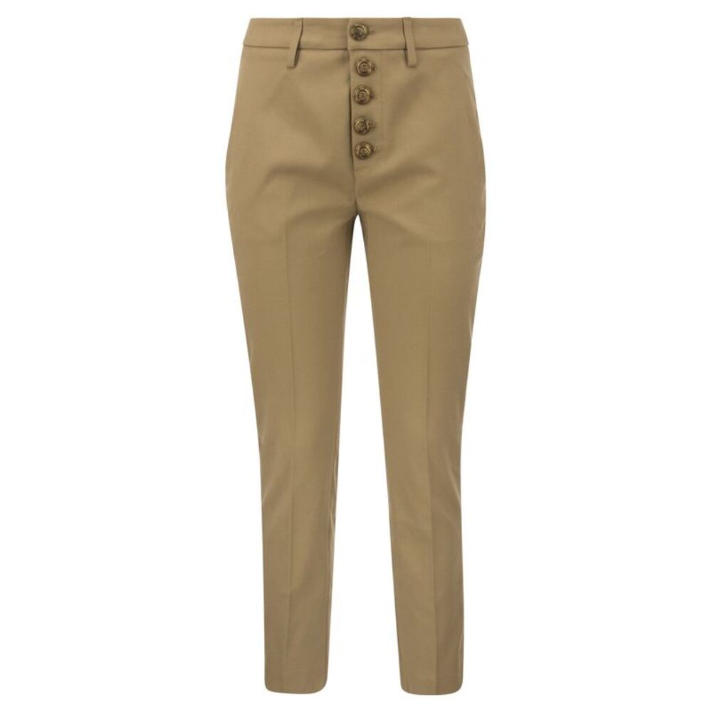 Dondup Women Carmen - Slim Gabardine Lyocell Trousers